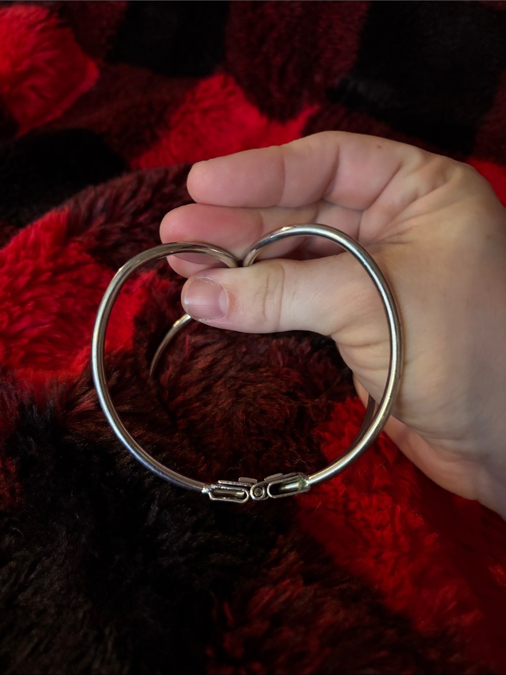 Silver Double-Loop Cuff Bracelet - Picture 4 of 6